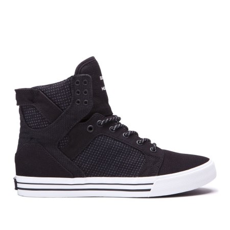 Supra Skytop Mens High Tops Shoes Black UK 86RCY